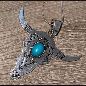 Bull skull necklace